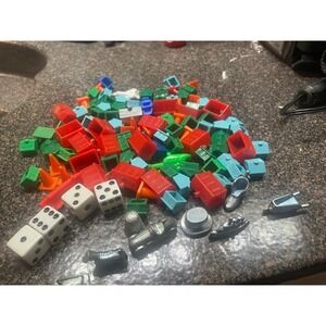 Monopoly money and pieces